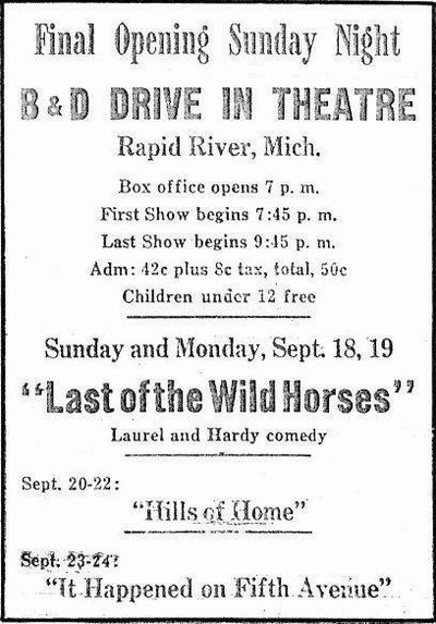 B & D Drive-In Theatre - B D Ad From Andew Wilson (newer photo)